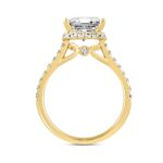 LADIES RING 3 1/2CT ROUND/PRINCESS DIAMOND 14K YELLOW GOLD (CENTER STONE PRINCESS DIAMOND 3CT ) - Image 2