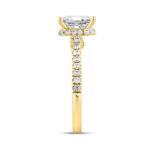 LADIES RING 3 1/2CT ROUND/PRINCESS DIAMOND 14K YELLOW GOLD (CENTER STONE PRINCESS DIAMOND 3CT ) - Image 3