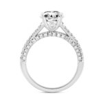LADIES RING 3 1/2CT ROUND/PRINCESS/OVAL DIAMOND 14K WHITE GOLD (CENTER STONE OVAL DIAMOND 2CT ) - Image 2