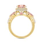 LADIES RING 3 3/4CT ROUND/PINK PEAR DIAMOND 14K YELLOW GOLD (CENTER STONE PINK PEAR DIAMOND 2CT ) - Image 3