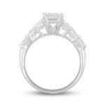 LADIES RING 3CT PRINCESS/EMERALD DIAMOND 14K WHITE GOLD (CENTER STONE EMERALD DIAMOND 1 1/2CT ) - Image 2