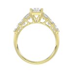 LADIES RING 3CT PRINCESS/EMERALD DIAMOND 14K YELLOW GOLD (CENTER STONE EMERALD DIAMOND 1 1/2CT ) - Image 2