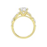 LADIES RING 3CT ROUND/BAGUETTE DIAMOND 14K YELLOW GOLD (CENTER STONE ROUND DIAMOND 2.00CT) - Image 2