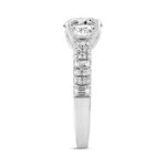 LADIES RING 3CT ROUND/EMERALD DIAMOND 14K WHITE GOLD (CENTER STONE ROUND DIAMOND 2.00CT) - Image 3