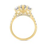 LADIES RING 3CT ROUND/MARQUISE/CADILLAC DIAMOND 14K YELLOW GOLD (CENTER STONE MARQUISE DIAMOND 2CT ) - Image 2