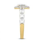 LADIES RING 3CT ROUND/OVAL DIAMOND 14K YELLOW GOLD (CENTER STONE OVAL DIAMOND 1CT ) - Image 3