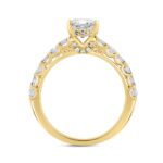 LADIES RING 3CT ROUND/OVAL/BAGUETTE/EMERALD DIAMOND 14K YELLOW GOLD (CENTER STONE OVAL DIAMOND 2.00CT) - Image 2