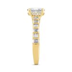 LADIES RING 3CT ROUND/OVAL/BAGUETTE/EMERALD DIAMOND 14K YELLOW GOLD (CENTER STONE OVAL DIAMOND 2.00CT) - Image 3