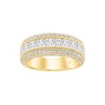 LADIES RING 3CT ROUND/PRINCESS DIAMOND 14K YELLOW GOLD