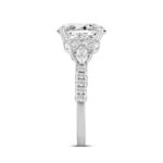 LADIES RING 4 1/3CT ROUND/PEAR/OVAL/MARQUISE DIAMOND 14K WHITE GOLD (CENTER STONE OVAL DIAMOND 3.00CT) - Image 2
