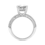 LADIES RING 4 1/4CT ROUND/EMERALD DIAMOND 14K WHITE GOLD (CENTER STONE EMERALD DIAMOND 3CT ) - Image 2