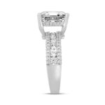 LADIES RING 4 1/4CT ROUND/EMERALD DIAMOND 14K WHITE GOLD (CENTER STONE EMERALD DIAMOND 3CT ) - Image 3