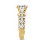 LADIES RING 4 1/4CT ROUND/OVAL DIAMOND 14K YELLOW GOLD (CENTER STONE OVAL DIAMOND 3CT ) - Image 3