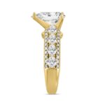 LADIES RING 4 1/4CT ROUND/PEAR/OVAL DIAMOND 14K YELLOW GOLD (CENTER STONE PEAR DIAMOND 3CT ) - Image 3