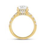 LADIES RING 4CT ROUND DIAMOND 14K YELLOW GOLD (CENTER STONE ROUND DIAMOND 3CT ) - Image 2