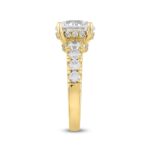 LADIES RING 4CT ROUND DIAMOND 14K YELLOW GOLD (CENTER STONE ROUND DIAMOND 3CT ) - Image 3
