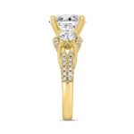 LADIES RING 4CT ROUND DIAMOND 14K YELLOW GOLD (CENTER STONE ROUND DIAMOND 3CT ) - Image 3