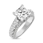 LADIES RING 6 1/4CT ROUND/PRINCESS/OVAL DIAMOND 14K WHITE GOLD (CENTER STONE PRINCESS DIAMOND 5CT ) - Image 2