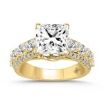 LADIES RING 6 1/4CT ROUND/PRINCESS/OVAL DIAMOND 14K YELLOW GOLD (CENTER STONE PRINCESS DIAMOND 5CT )
