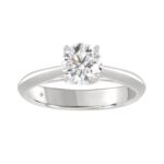 LADIES SOLITAIRE RING 1.00CT ROUND DIAMOND 18K WHITE GOLD