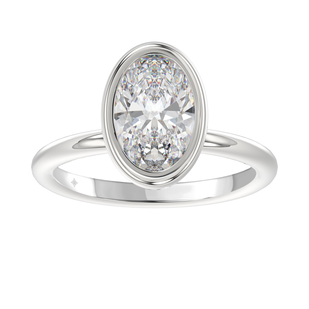 LADIES SOLITAIRE RING 3CT OVAL DIAMOND 14K WHITE GOLD (CENTER STONE OVAL DIAMOND 3CT ) - Image 1