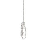 LADIES DANCING DIAMOND PENDANT WITH CHAIN 3/4CT ROUND DIAMOND 14K WHITE GOLD (CENTER STONE PEAR DIAMOND 1/2CT) - Image 2
