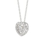 LADIES DANCING DIAMOND PENDANT WITH CHAIN 3/4CT ROUND DIAMOND 14K WHITE GOLD (CENTER STONE ROUND DIAMOND 1/2CT) - Image 3