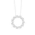 LADIES NECKLACE 1 1/2CT MARQUISE DIAMOND 14K WHITE GOLD