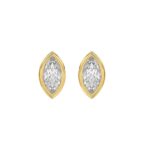 LADIES SOLITAIRE EARRINGS 2CT MARQUISE DIAMOND 14K YELLOW GOLD