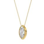 LADIES SOLITAIRE PENDANT 2CT MARQUISE DIAMOND 14K YELLOW GOLD - Image 3
