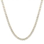 LADIES TENNIS NECKLACE 13CT ROUND DIAMOND 14K YELLOW GOLD