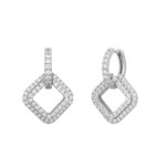 14K WHITE GOLD 1 1/2CT ROUND DIAMOND LADIES EARRINGS - Image 3