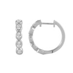14K WHITE GOLD 1.00CT OVAL DIAMOND LADIES EARRINGS - Image 2