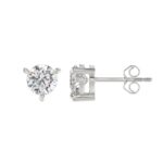 18K WHITE GOLD 1 1/2CT ROUND DIAMOND SOLITAIRE EARRINGS (TALON CLAWS LOCK) - Image 2