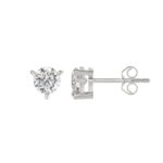 18K WHITE GOLD 1.00CT ROUND DIAMOND SOLITAIRE EARRINGS (TALON CLAWS LOCK) - Image 2