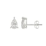 18K WHITE GOLD 2.00CT PEAR DIAMOND SOLITAIRE EARRINGS (TALON CLAWS LOCK) - Image 2