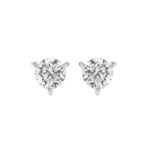 18K WHITE GOLD 2.00CT ROUND DIAMOND SOLITAIRE EARRINGS (TALON CLAWS LOCK)