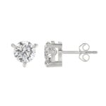 18K WHITE GOLD 2.00CT ROUND DIAMOND SOLITAIRE EARRINGS (TALON CLAWS LOCK) - Image 2