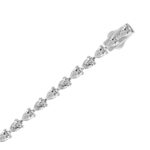 18K WHITE GOLD 7.00CT PEAR DIAMOND LADIES TENNIS BRACELET (TALON CLAWS LOCK) - Image 2