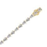 18K YELLOW GOLD 7.00CT PEAR DIAMOND LADIES TENNIS BRACELET (TALON CLAWS LOCK) - Image 2