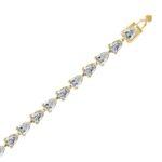 18K YELLOW GOLD 7.00CT PEAR DIAMOND LADIES TENNIS BRACELET (TALON CLAWS LOCK) - Image 3