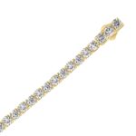 18K YELLOW GOLD 7.00CT ROUND DIAMOND LADIES TENNIS BRACELET (TALON CLAWS LOCK) - Image 2