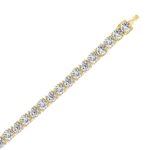 18K YELLOW GOLD 7.00CT ROUND DIAMOND LADIES TENNIS BRACELET (TALON CLAWS LOCK) - Image 3