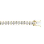 LADIES BRACELET 11CT PRINCESS DIAMOND 14K YELLOW GOLD - Image 2