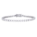 LADIES BRACELET 5CT ROUND DIAMOND 14K WHITE GOLD