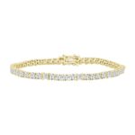 LADIES BRACELET 7 3/8CT PRINCESS/ROUND DIAMOND 14K YELLOW GOLD