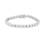 LADIES BRACELET 7CT ROUND/EMERALD DIAMOND 14K WHITE GOLD