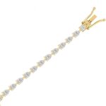 LADIES BRACELET 8 1/4CT PEAR DIAMOND 14K YELLOW GOLD - Image 2