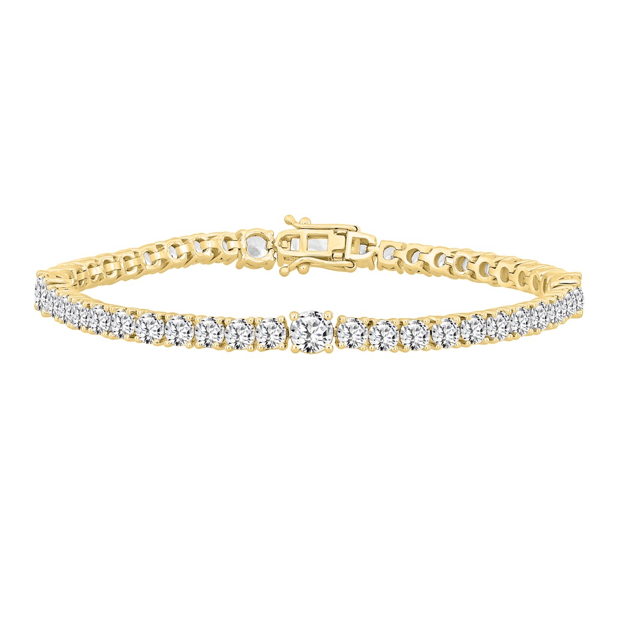 LADIES BRACELET 8 7/8CT ROUND DIAMOND 14K YELLOW GOLD - Image 1