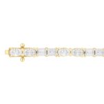 LADIES BRACELET 9 1/2CT EMERALD/OVAL DIAMOND 14K YELLOW GOLD - Image 3